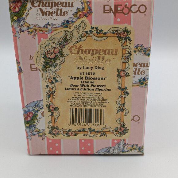 Chapeau Noelle by Lucy Rigg Apple Blossom Jeanne Bear Figurine 1995 - Picture 9 of 10
